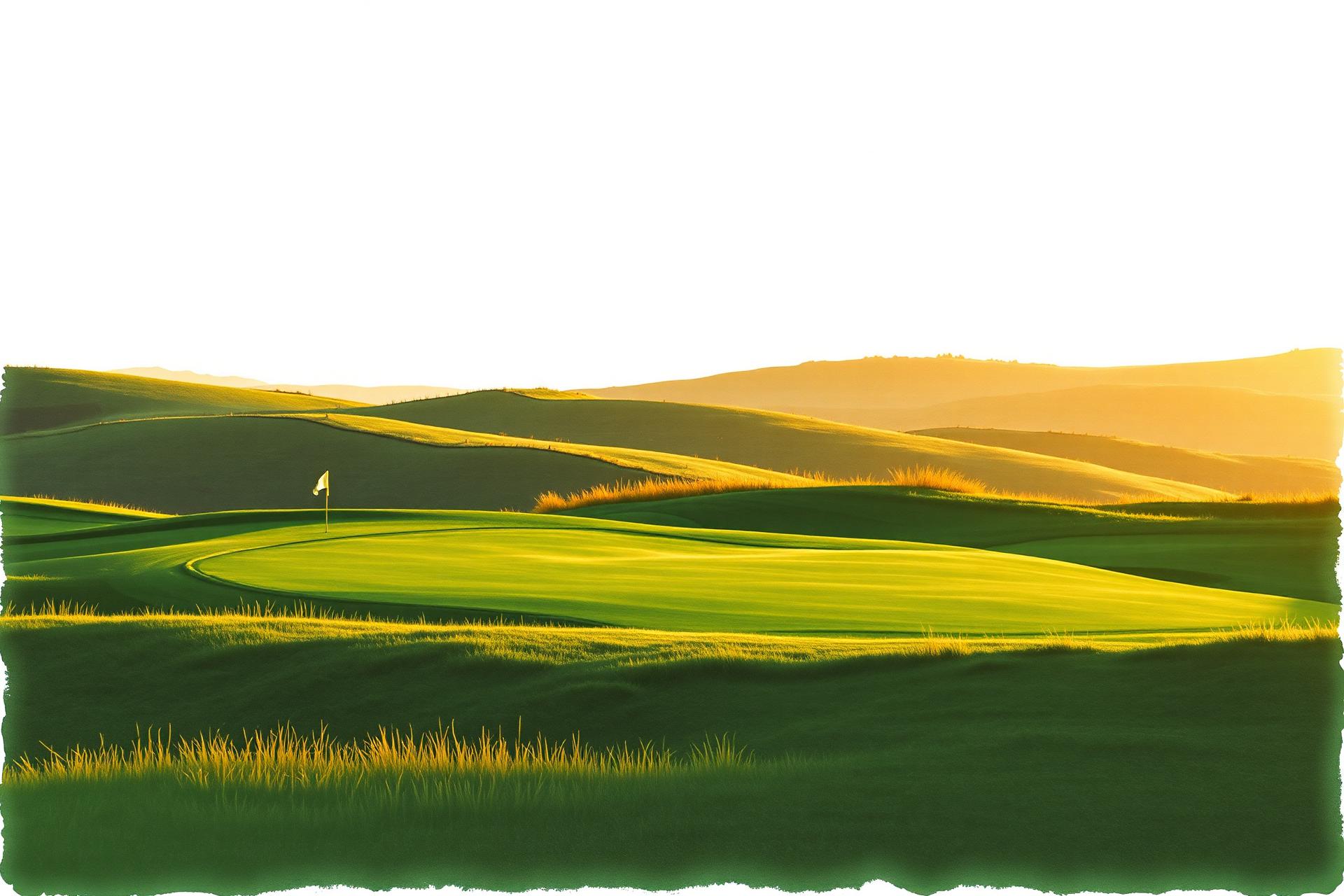 Golfbaan bij gouden uur